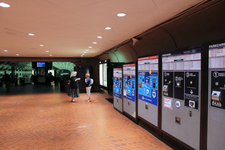 WASHINGTON, USA - JUNE 14, 2013: People walk into metro station in Washington. With 212 million...