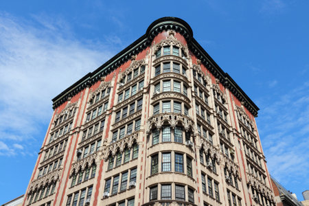 NEW YORK, USA - JULY 2, 2013: Architecture of Madison Avenue in New York. Madison Avenue was not a part of original NY street grid plan, but was created in 1836.のeditorial素材
