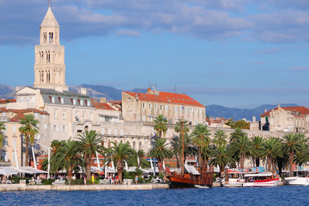 Croatia - Split in Dalmatia. Old town - famous UNESCO World Heritage Site.のeditorial素材
