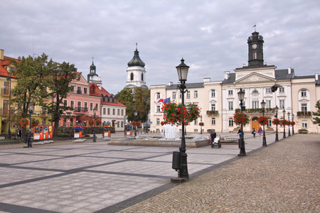 PLOCK, POLAND - SEPTEMBER 7, 2010: People visit Old Town in Plock, Poland. With 127,000 people Plock is among 30 largest cities in Poland. It dates back to the 9th century.のeditorial素材
