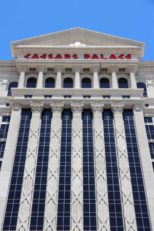 LAS VEGAS, USA - APRIL 14, 2014: Caesars Palace resort in Las Vegas. It is one of 20 largest hotels in the world with 3,960 rooms.のeditorial素材