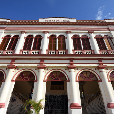 Camaguey, Cuba - Teatro Principal - the theatre.のeditorial素材