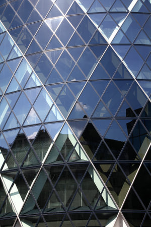 LONDON, UK - MAY 13, 2012: View of 30 St Mary Axe building in London. It was completed in 2003 and is among top 10 tallest London buildings (at 180 m).のeditorial素材
