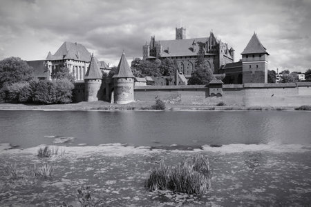 Medieval castle in Poland - Malbork. Old landmark.のeditorial素材