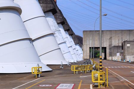 Itaipu Dam - hydroelectric power station on Parana River. Border of Brazil and Paraguay.