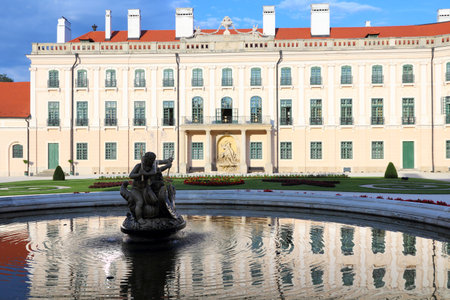 Fertod, Hungary - famous Esterhaza palace, rococo style landmarkのeditorial素材