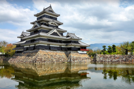 Matsumoto, Japan - town in Nagano prefeture of the region Chubu. Matsumoto Jo castle, designated as National Treasure of Japan.のeditorial素材