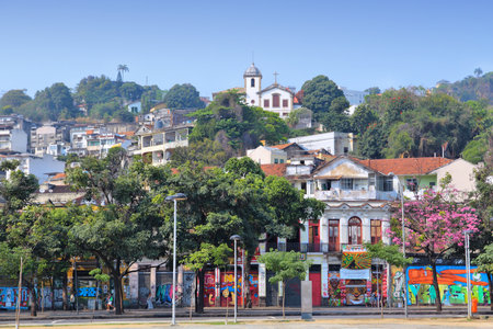RIO DE JANEIRO, BRAZIL - OCTOBER 19, 2014: People visit Santa Teresa neighborhood in Rio de Janeiro....