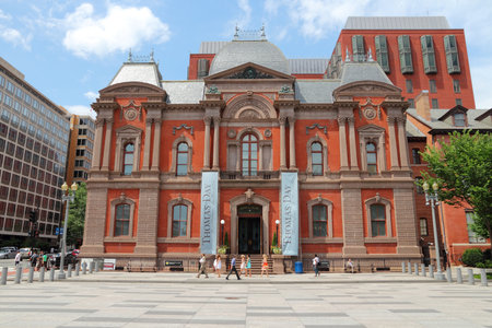 WASHINGTON, USA - JUNE 13, 2013: People visit Renwick Gallery, part of Smithsonian Institution in Washington DC. 18.9 million tourists visited capital of the United States in 2012.のeditorial素材