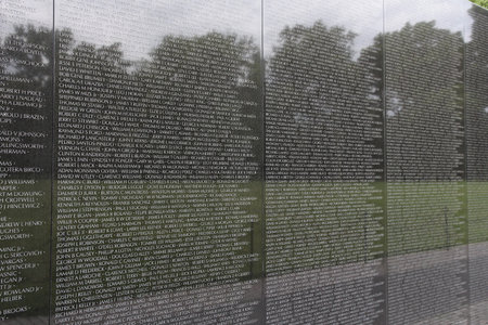 WASHINGTON DC, USA - JUNE 13, 2013: Vietnam Veterans Memorial view in Washington. 18.9 million tourists visited capital of the United States in 2012.のeditorial素材