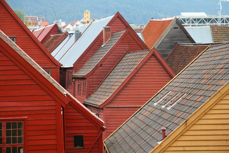 Bergen, Hordaland county, Norway. Bryggen quarter, の写真素材