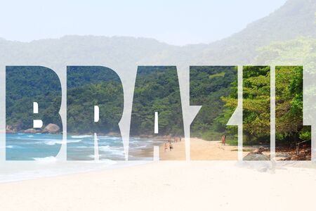 Brazil - country name word. Travel destination sign.の写真素材