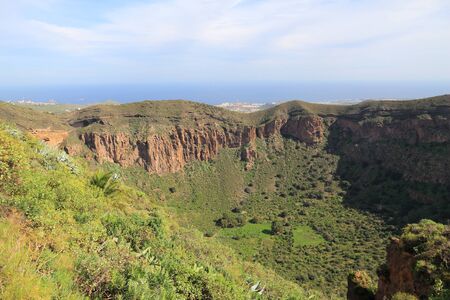 Caldera de Bandama - volcanic landscape of Gran Canaria, Spain.の写真素材