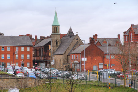 BOLTON, UK - APRIL 23, 2013: Townscape view in Bolton, UK. Bolton is part of Greater Manchester, one of largest population areas in the UK (2.68m people living in the county).のeditorial素材