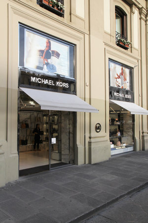 FLORENCE, ITALY - APRIL 30, 2015: Michael Kors fashion store in Florence. Michael Kors is an American fashion brand with 550 stores worldwide.のeditorial素材