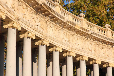 Madrid landmark in Spain. Monument to Alfonso XII in Retiro Park.の写真素材