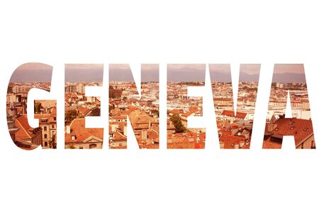 Geneva, Switzerland - word sign. City name text.