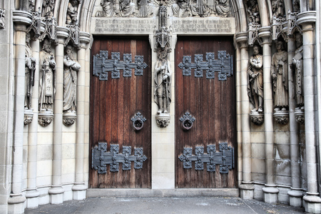 New York City - Cathedral of St. John the Divine, head church of Episcopal Diocese of New York.の写真素材