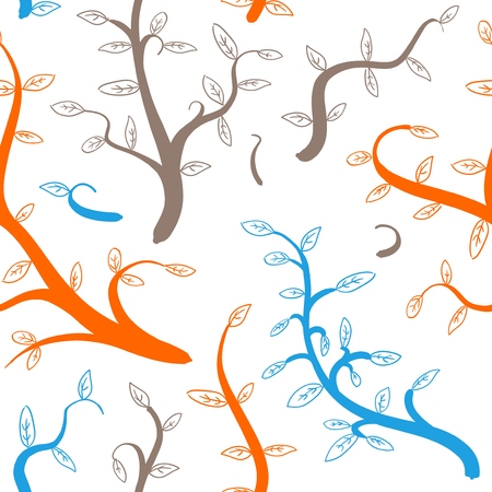 Floral vector - seamless background. Plant pattern texture.のイラスト素材