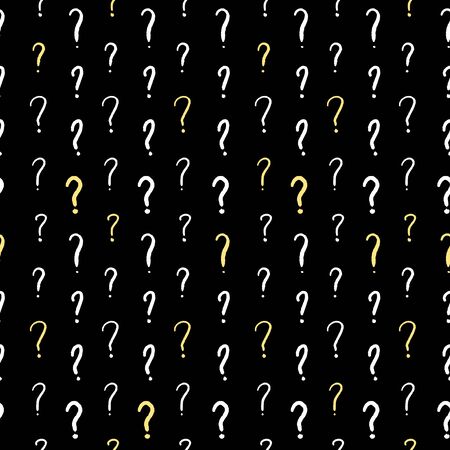 Vector background - question marks doodle ink style seamless texture.