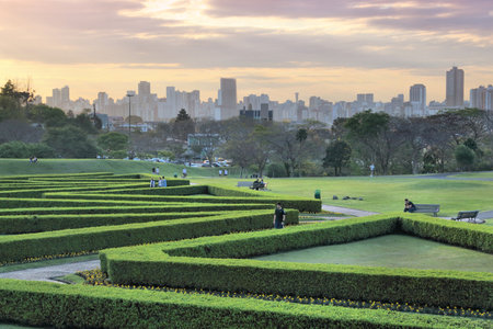 CURITIBA, BRAZIL - OCTOBER 7, 2014: People visit famous Botanical Garden of Curitiba, Brazil. The garden was opened in 1991 and covers 240.000 m2 in area.のeditorial素材