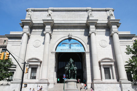 NEW YORK, USA - JULY 6, 2013: People visit American Museum of Natural History in New York. The museum has 5 million annual visitors.のeditorial素材