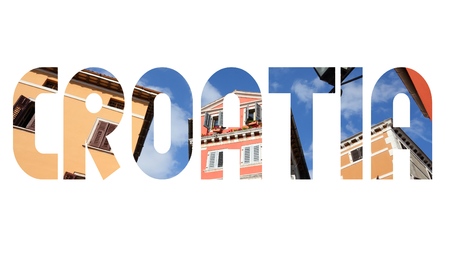 Croatia text sign - country name word photo silhouette.の写真素材