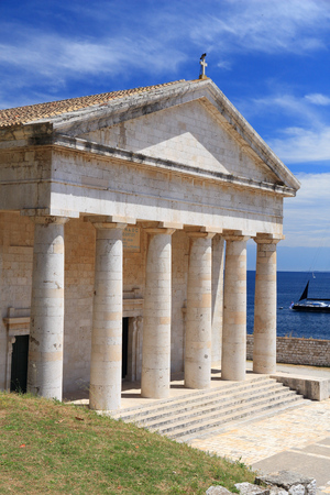 Corfu Old Town (Kerkyra) - UNESCO World Heritage Site in Greece. Saint George Temple at the Old Fortress.の写真素材