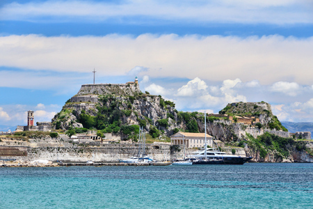 Venetian fortress in Corfu Town, Greece. Landmark citadel.の写真素材