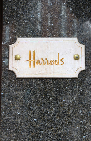 LONDON, UK - JULY 9, 2016: Harrods department store in London. The famous retail establishment is located on Brompton Road in Knightsbridge district.のeditorial素材