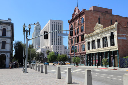 LOS ANGELES, USA - APRIL 5, 2014: People visit old Pueblo in Los Angeles. Los Angeles is the 2nd...