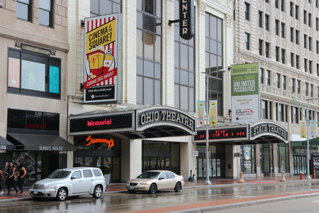CLEVELAND, USA - JUNE 29, 2013: People visit theatres of Euclid Avenue in Cleveland. Cleveland is the 2nd largest urban area in Ohio with more than 2 million people.のeditorial素材