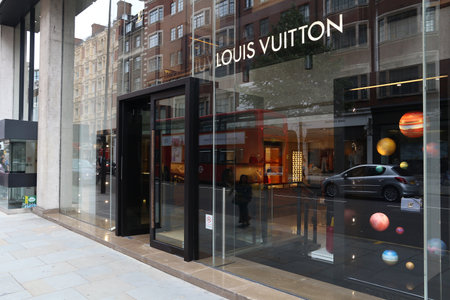 LONDON, UK - JULY 9, 2016: Louis Vuitton fashion store at Sloane Street in London. Sloane Street is...