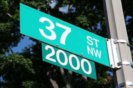 Washington DC, capital city of the United States. 37 Street sign.