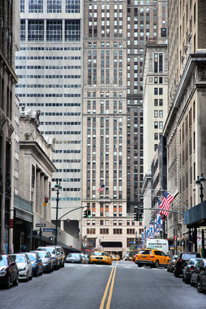 NEW YORK, USA - JULY 4, 2013: Vanderbilt Avenue view in New York. Almost 19 million people live in New York City metropolitan area.のeditorial素材