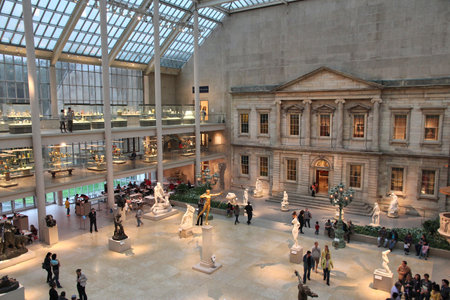 NEW YORK, USA - JUNE 7, 2013: People visit Metropolitan Museum of Art in New York. With 5.2m visitors in 2010 it is the most visited museum in the USA.のeditorial素材
