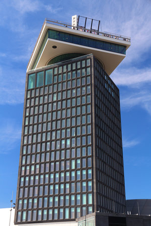 AMSTERDAM, NETHERLANDS - JULY 9, 2017: A'Dam Toren building in Amsterdam, Netherlands. The high rise...