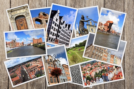Gdansk, Poland - postcard collage. Landmark photo collection.の写真素材