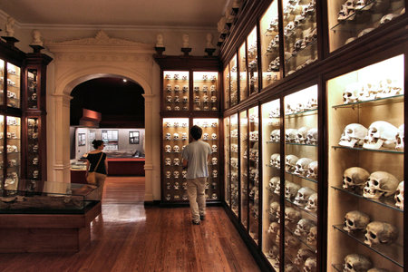 LAS PALMAS, SPAIN - NOVEMBER 30, 2015: People visit Canario Museum in Las Palmas, Gran Canaria, Spain. Canary Islands had record 12.9 million visitors in 2014.のeditorial素材