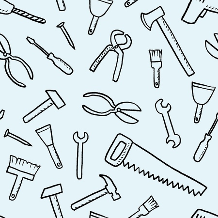 Tools background - doodle texture.のイラスト素材