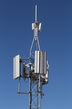 Communications tower - mobile network transmitters and antennas.