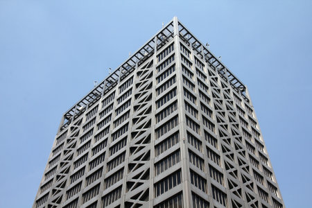 NAGOYA, JAPAN - APRIL 29, 2012: NTT Data Fushimi Building in Nagoya, Japan. NTT Data is a Japanese system integration company, one of largest IT companies in the world.のeditorial素材