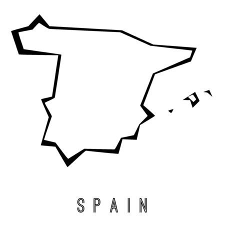 Spain map outline - country shape sharp polygonal geometric style vector.のイラスト素材
