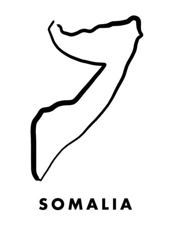 Somalia simple map outline - smooth simplified country shape map vector.のイラスト素材
