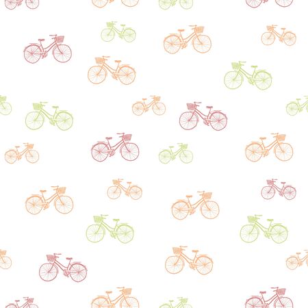 Seamless pattern with bicycles - textile or bedsheet quirky design vector.の写真素材