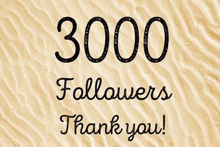 3000 followers - company social media account thank you note. 3k fans.の写真素材