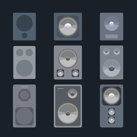 Object set - concert speakers and audio sound technology.のイラスト素材