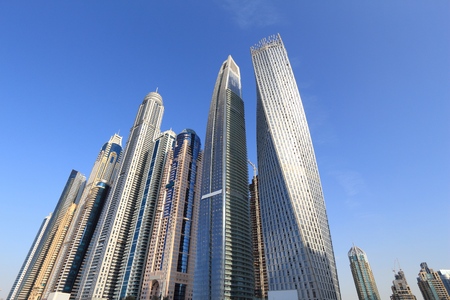 Dubai Marina skyline - modern architecture in United Arab Emirates.