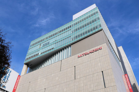 TOKYO, JAPAN - DECEMBER 1, 2016: Mitsukoshi department store in Ginza district, Tokyo, Japan. Mitsukoshi is part of Isetan Mitsukoshi Holdings.のeditorial素材