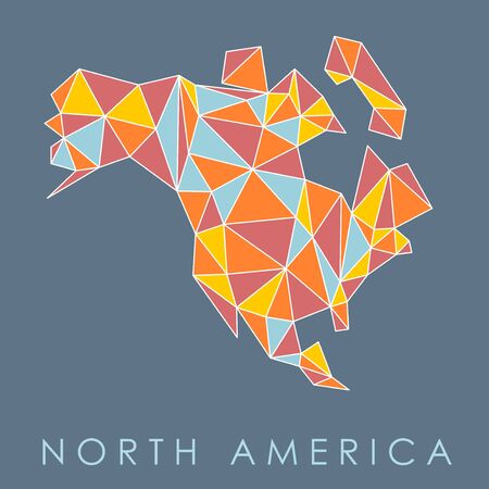 North America low poly map vector - geometric style illustration.のイラスト素材